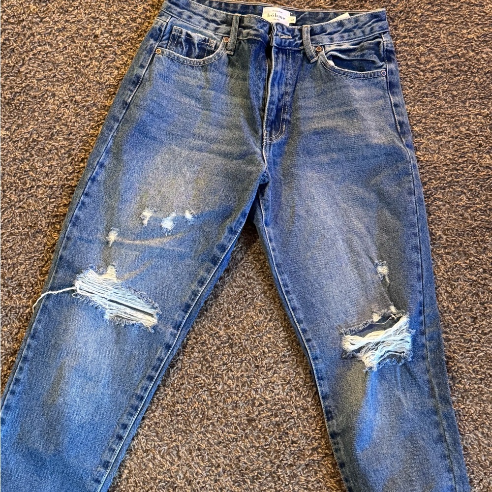 Hole jeans straight leg
